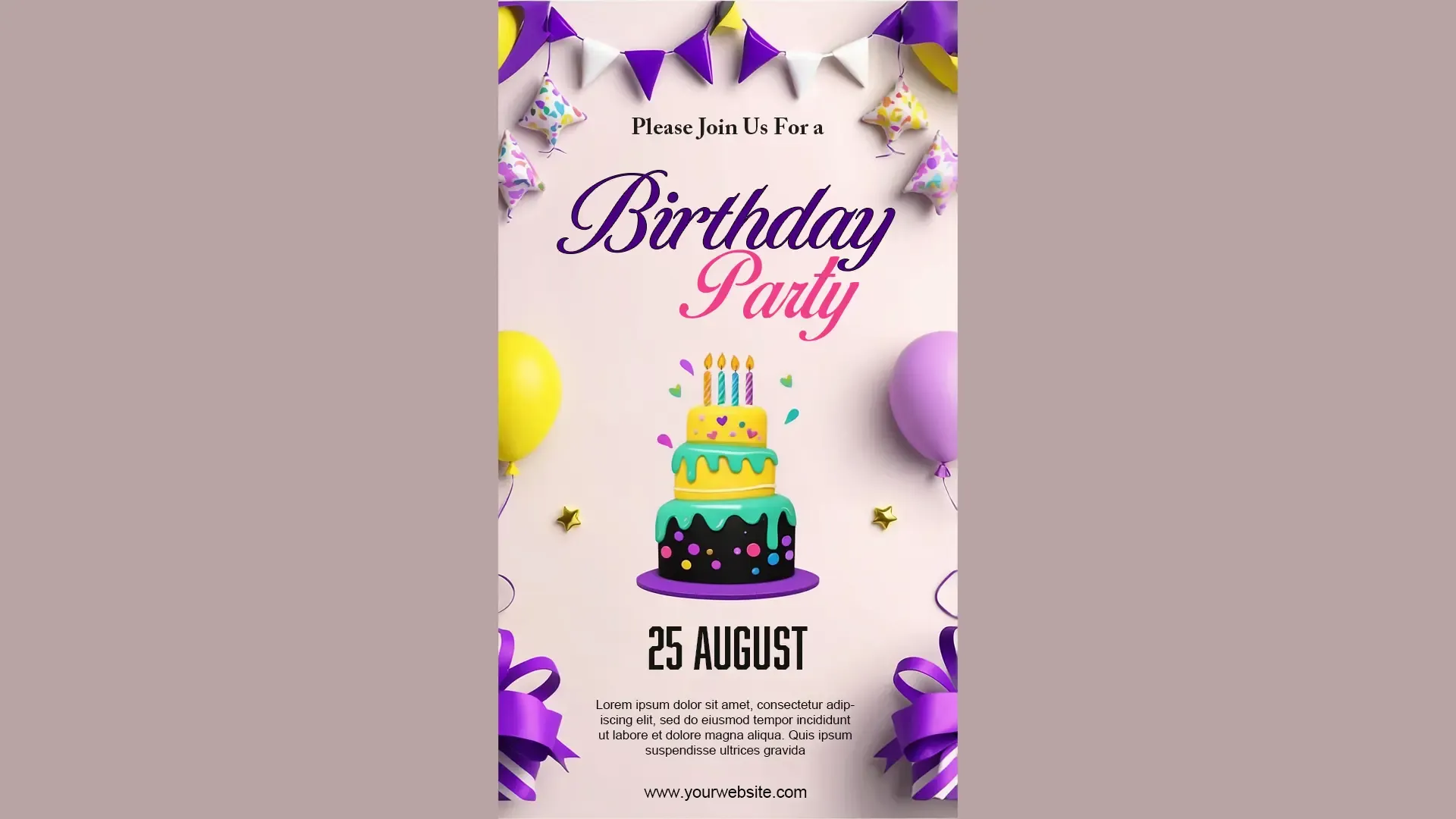 Vibrant Birthday Party Invitation E-Card Instagram Story image